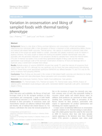 Variation in orosensation and liking of sampled foods with thermal tasting phenotype