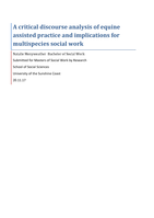 A critical discourse analysis of equine assisted practice and implications for multi species social work