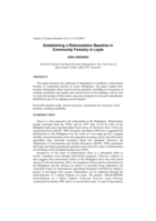 Establishing a reforestation baseline in community forestry in Leyte