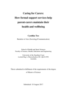 Caring for Carers: How formal support services help parent-carers maintain their health and wellbeing
