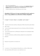 Quantitative PCR assay of sewage-associated bacteroides markers to assess sewage pollution in an urban lake in Dhaka, Bangladesh