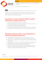 Formative research questions for social marketing initiatives
