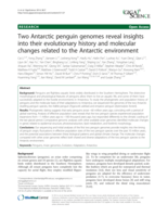 Two Antarctic penguin genomes reveal insights into their evolutionary history and molecular changes related to the Antarctic environment
