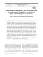 Seasonal growth dynamics and resilience of the green tide alga Cladophora coelothrix in high-nutrient tropical aquaculture