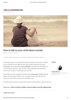 How to talk to your child about suicide