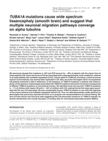 TUBA1A mutations cause wide spectrum lissencephaly (smooth brain) and suggest that multiple neuronal migration pathways converge on alpha tubulins