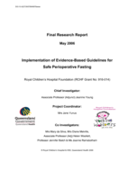 Implementation of Evidence-Based Guidelines for Safe Perioperative Fasting