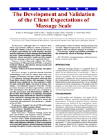 The Development and Validation of the Client Expectations of Massage Scale