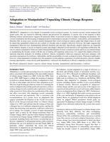 Adaptation or Manipulation: Unpacking Climate Change Response Strategies