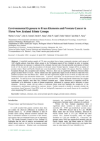 Environmental Exposure to Trace Elements and Prostate Cancer in Three New Zealand Ethnic Groups