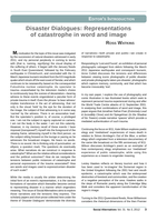 Disaster Dialogues: Representations of catastrophe in word and image