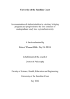 An examination of student attrition in a tertiary bridging program and progression to the first semester of undergraduate study in a regional university