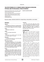 The effectiveness of a 15 minute weekly massage in reducing physical and psychological stress in nurses