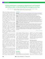 Linking ambulance, emergency department and hospital admissions data: Understanding the emergency journey