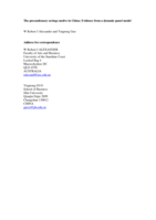 The precautionary savings motive in China: Evidence from a dynamic panel model