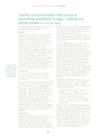 Journey of transformation from novice to counselling practitioner to sage: walking in a sacred manner