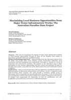 Maximising Local Business Opportunities from Major Water Infrastructure Works: The Australian Paradise Dam Project