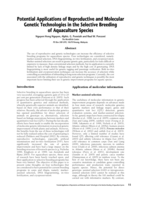 Potential Applications of Reproductive and Molecular Genetic Technologies in the Selective Breeding of Aquaculture Species