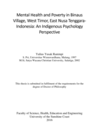Mental Health and Poverty in Binaus Village, West Timor, East Nusa Tenggara-Indonesia: An Indigenous Psychology Perspective