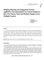 Mapping Planning and Engagement Systems Applied by Four Queensland City Futures Initiatives: How City Futures Tools and Methods Engage Across Multiple Contexts