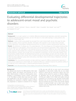 Evaluating differential developmental trajectories to adolescent-onset mood and psychotic disorders
