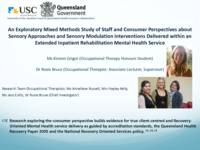 An Exploratory Mixed Methods Study of Staff and Consumer Perspectives about Sensory Approaches and Sensory Modulation Interventions Delivered within an Extended Inpatient Rehabilitation Mental Health Service