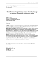The influence of cognitive age versus chronological age on customer satisfaction in the health sector