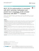 MLH1–93 G/a polymorphism is associated with MLH1 promoter methylation and protein loss in dysplastic sessile serrated adenomas with BRAFV600E mutation