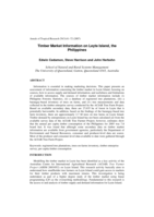 Timber market information on Leyte Island, the Philippines