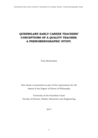 Queensland Early Career Teachers' Conceptions of a Quality Teacher: A Phenomenographic Study
