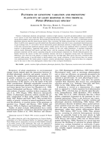 Patterns of genotypic variation and phenotypic plasticity of light response in two tropical Piper (Piperaceae) species