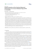 Field Evaluation of the Nutrient Removal Performance of a Gross Pollutant Trap (GPT) in Australia
