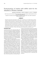 Domestication of wattles with edible seeds for the wheatbelt of Western Australia