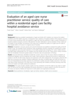 Evaluation of an aged care nurse practitioner service: quality of care within a residential aged care facility hospital avoidance service