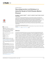 Neurodegeneration and epilepsy in a zebrafish model of CLN3 Disease (Batten Disease)