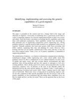 Identifying, implementing and assessing the generic capabilities of a good engineer