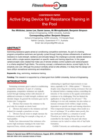 Active Drag Device for Resistance Training in the Pool