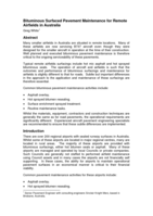 Bituminous Surfaced Pavement Maintenance for Remote Airfields in Australia