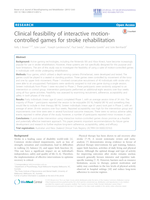 Clinical feasibility of interactive motion-controlled games for stroke rehabilitation