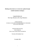Relating urban land use to stormwater quality through rainfall simulation techniques
