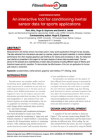 An interactive tool for conditioning inertial sensor data for sports applications