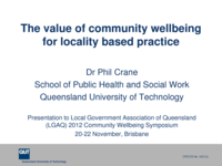The value of community wellbeing for locality based practice