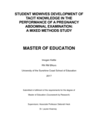 Student Midwives Development of Tacit Knowledge in the Performance of a Pregnancy Abdominal Examination: A mixed methods study