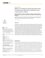 Effects of roasting on kernel peroxide value, free fatty acid, fatty acid composition and crude protein content