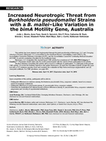 Increased neurotropic threat from burkholderia pseudomallei strains with a b. Mallei–like variation in the bima motility gene, Australia