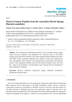 Potent cytotoxic peptides from the Australian marine sponge Pipestela candelabra