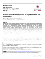 Student interest as a key driver of engagement for first year students