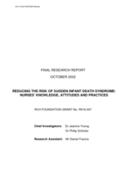 Reducing the Risk of Sudden Infant Death Syndrome: Nurses' Knowledge, Attitudes and Practices