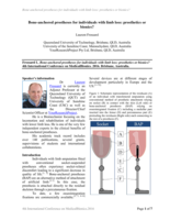 Bone-anchored prostheses for individuals with limb loss: prosthetics or bionics?