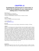 Examining the social processes of 'Innovation' to inform the development of a new framework for making sense of ' Social Innovation'